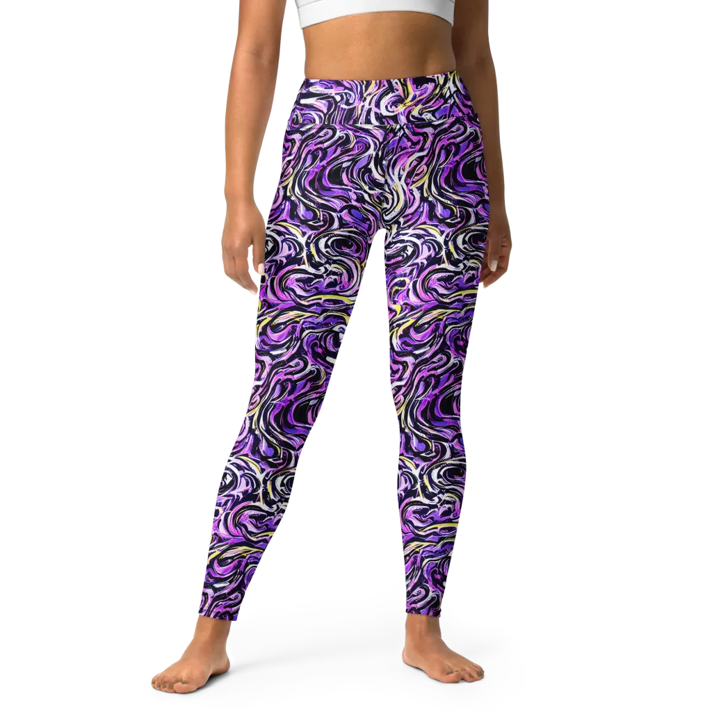 Electric Quicksilver on Yoga Leggings — Front