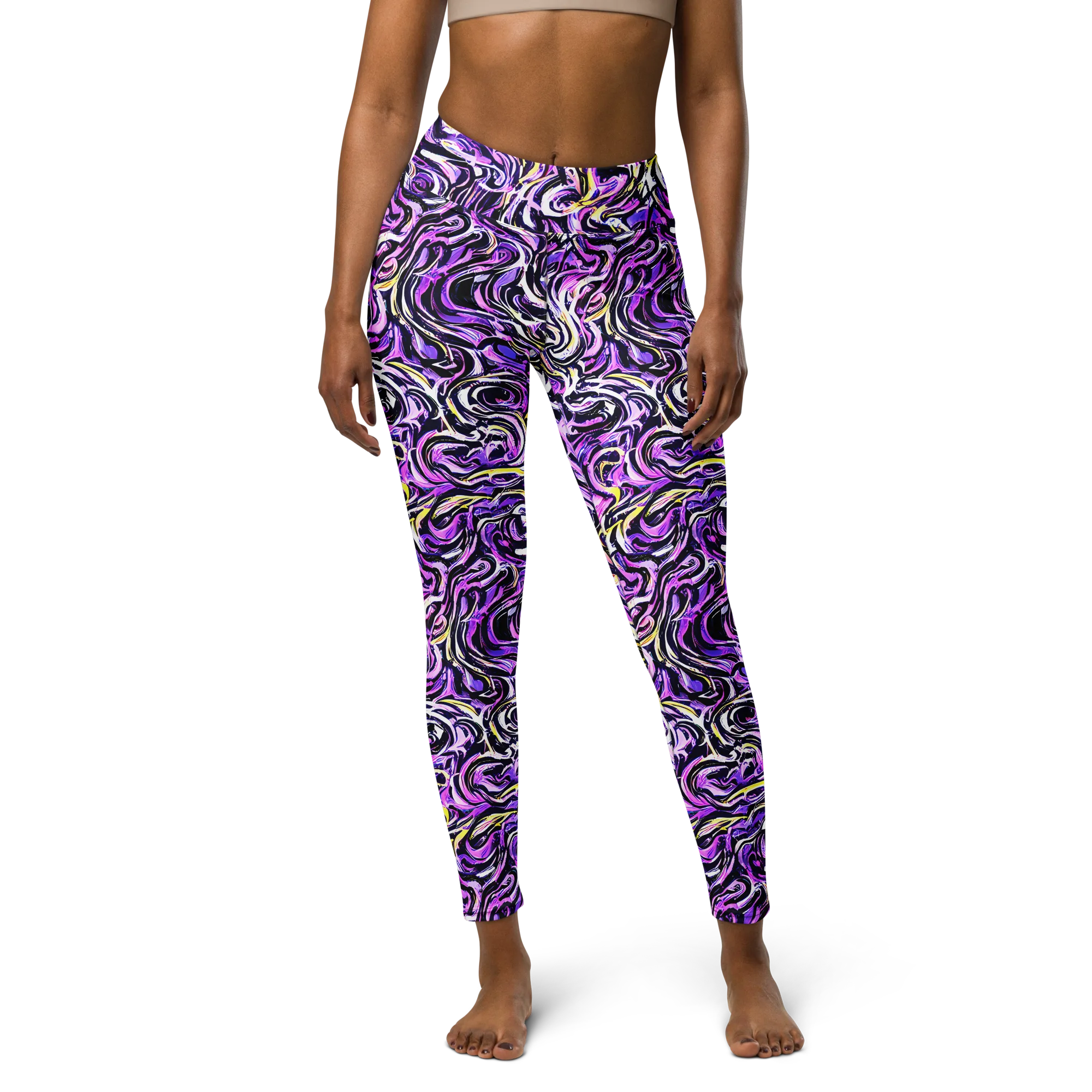Electric Quicksilver on Yoga Leggings — Front