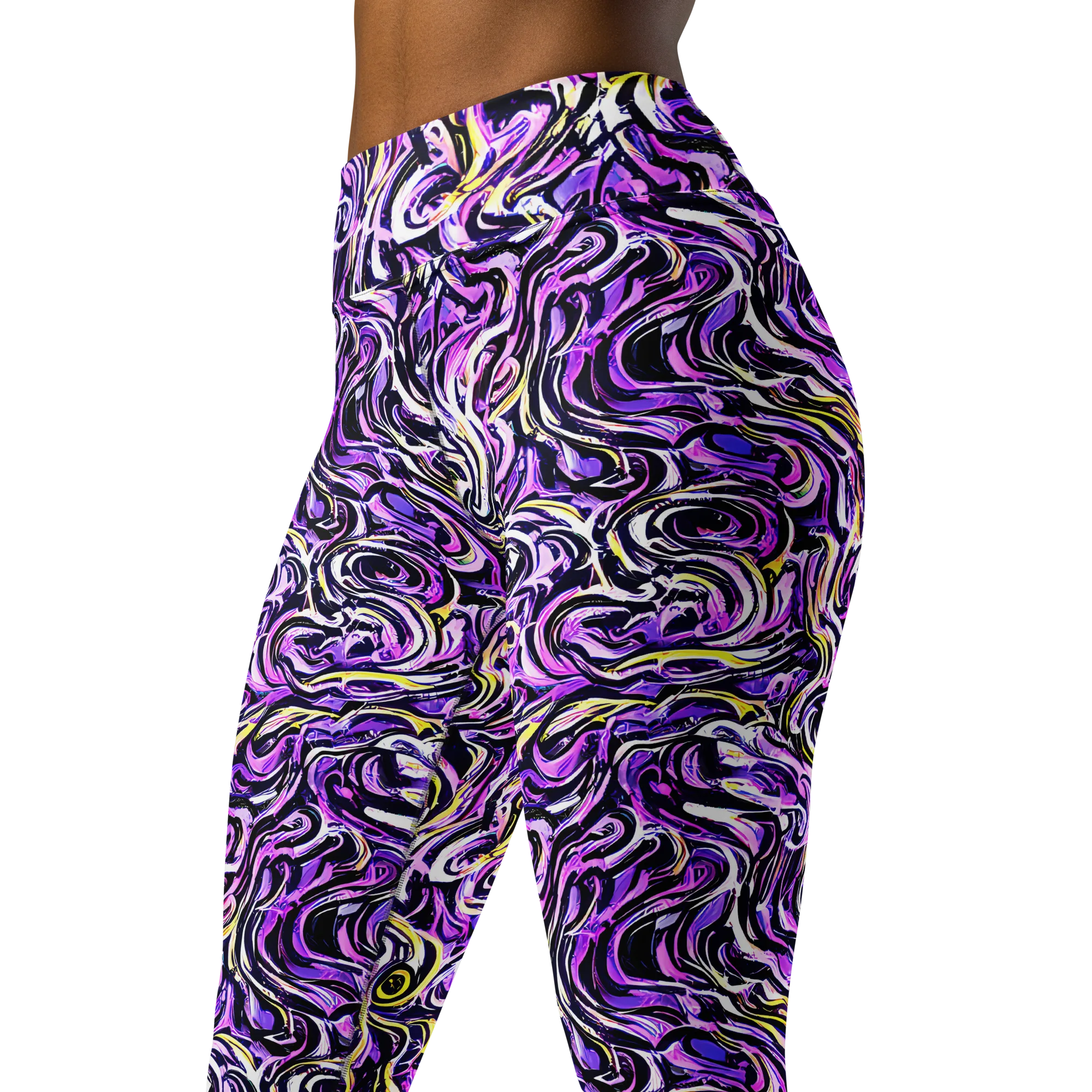 Electric Quicksilver on Yoga Leggings — Left Front
