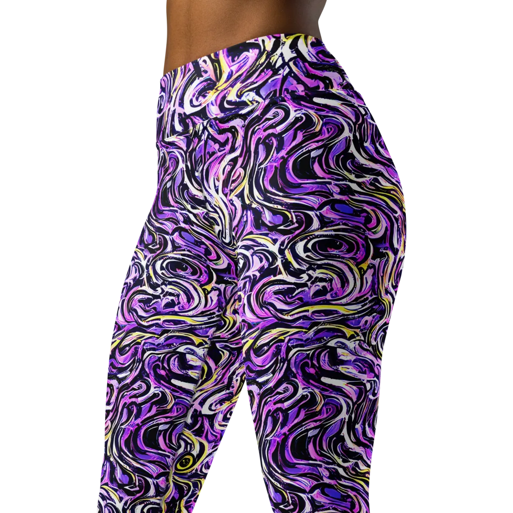 Electric Quicksilver on Yoga Leggings — Left Front