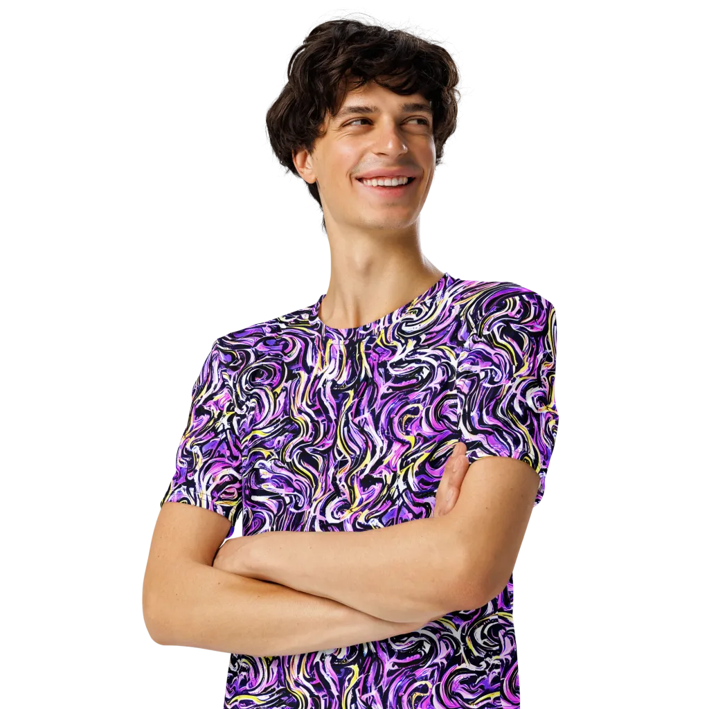 Electric Quicksilver on Men's Crew Neck T-Shirt — Left Front