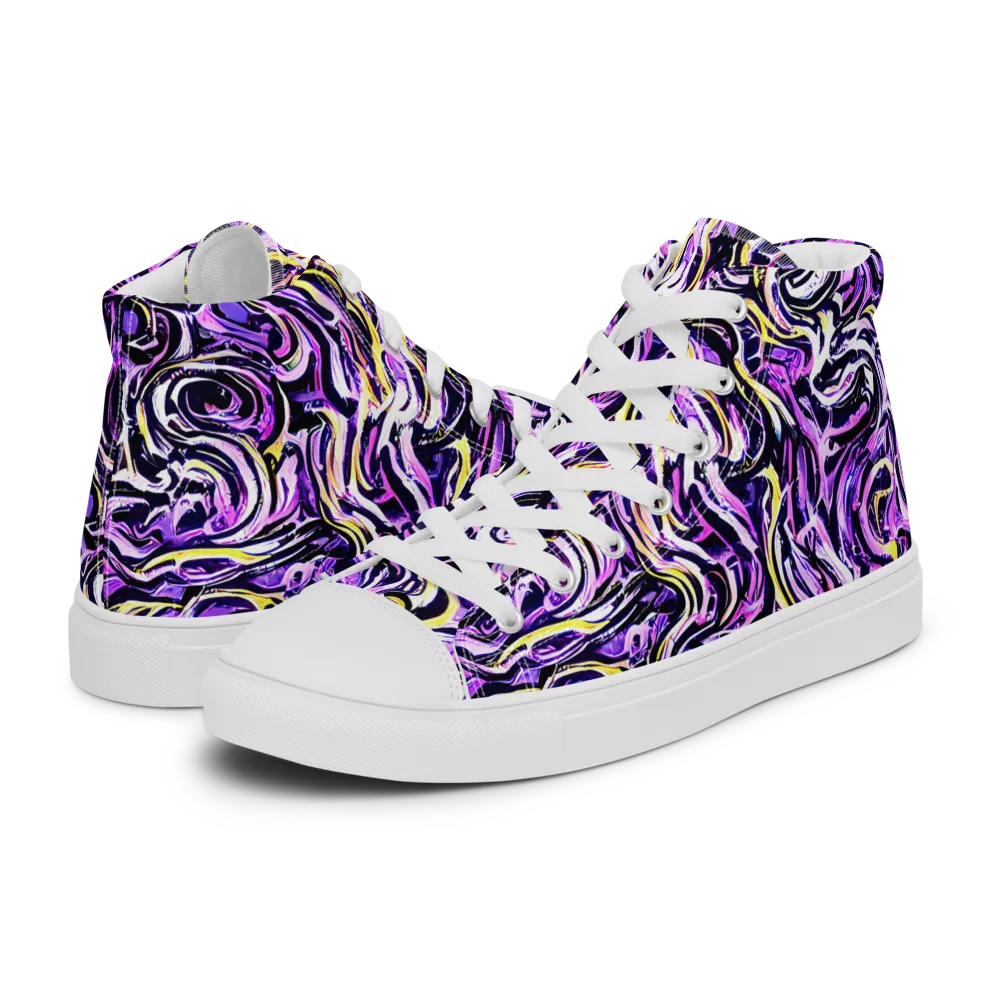 Electric Quicksilver on Men's High Top Canvas Shoes — Left
