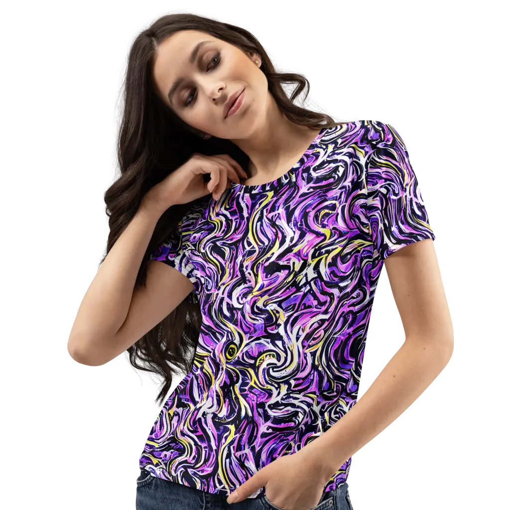 Electric Quicksilver on Women's Crew Neck T-Shirt — Left Front