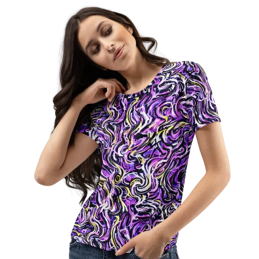 Electric Quicksilver on a Women's Crew Neck T-Shirt