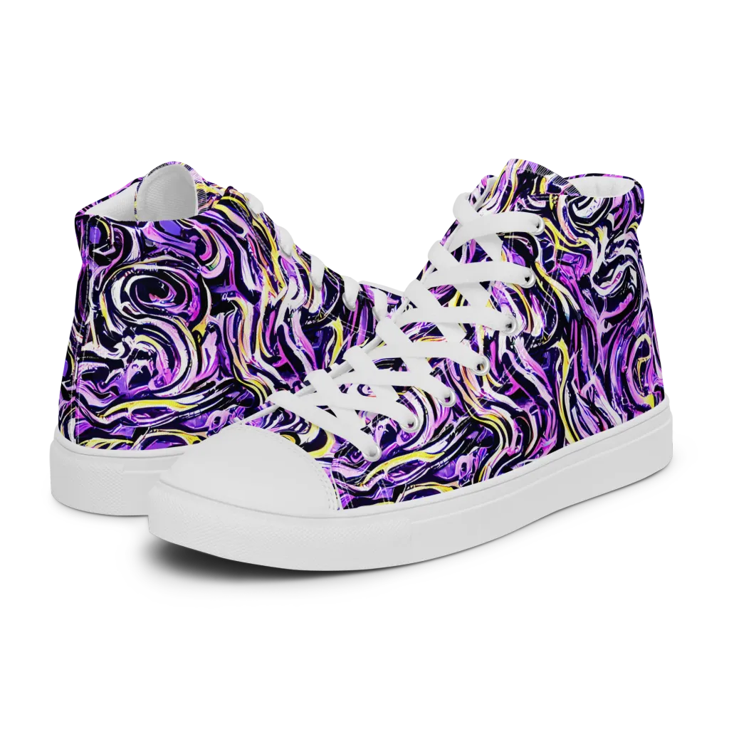 Electric Quicksilver on Women's High Top Canvas Shoes — Left