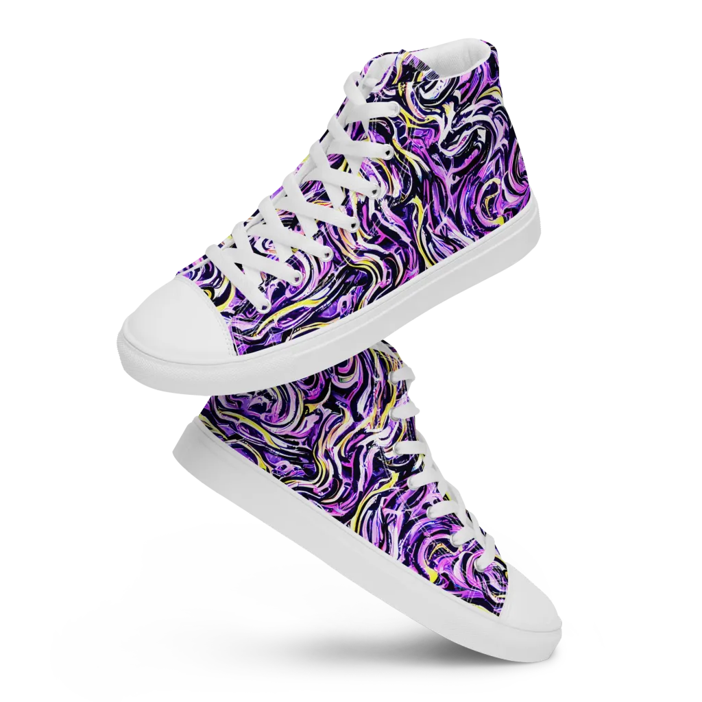 Electric Quicksilver on Women's High Top Canvas Shoes — Front