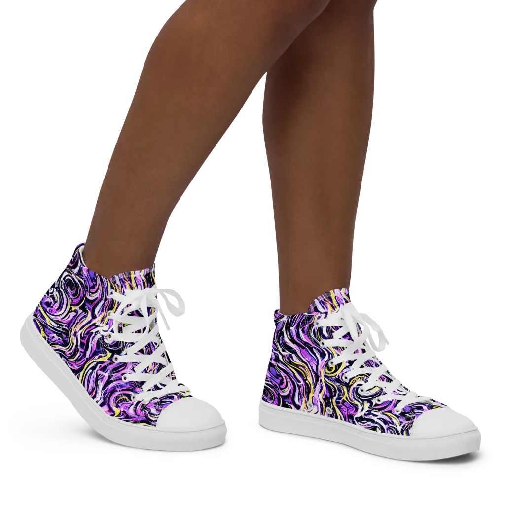 Electric Quicksilver on Women's High Top Canvas Shoes — Right