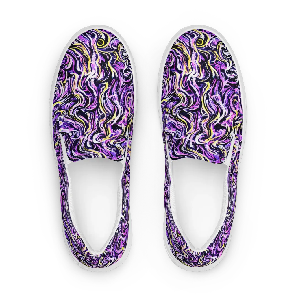 Electric Quicksilver on Men's Slip-On Canvas Shoes — Front