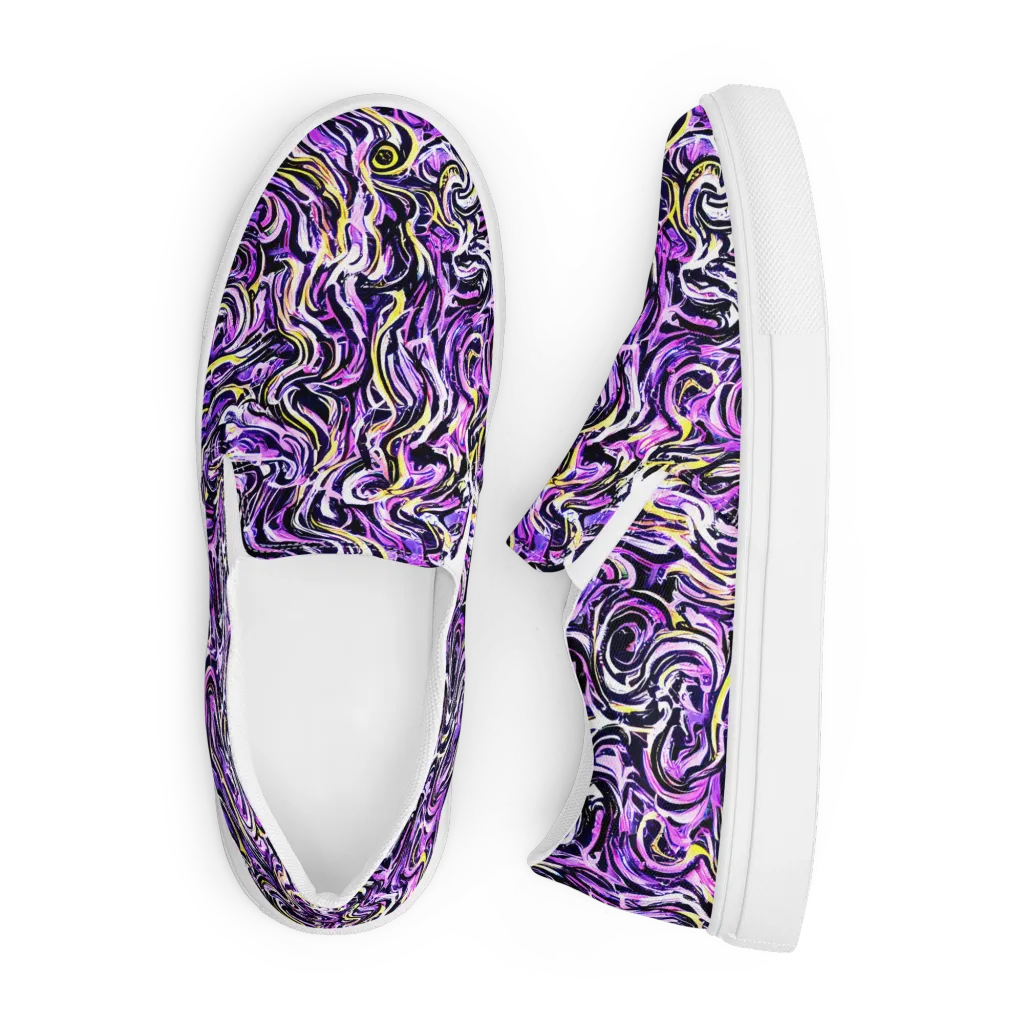 Electric Quicksilver on Men's Slip-On Canvas Shoes — Front