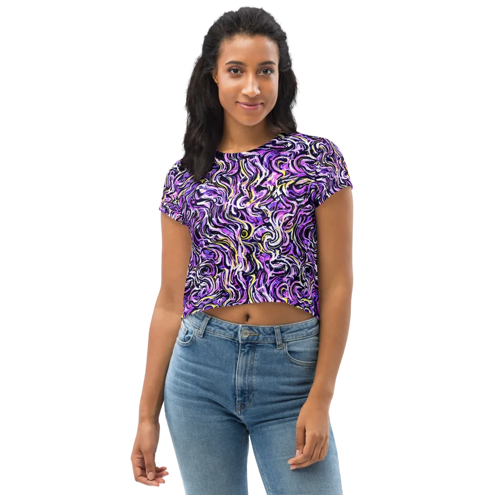 Electric Quicksilver on Crop Tee — Front