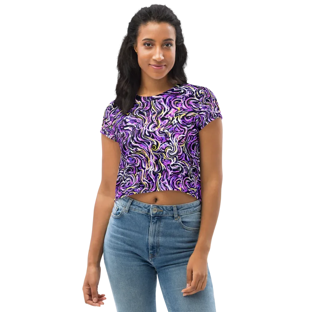 Electric Quicksilver on Crop Tee — Front