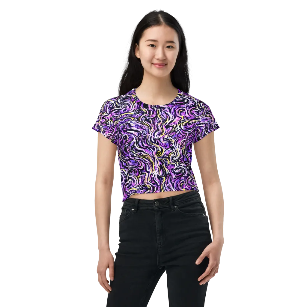 Electric Quicksilver on Crop Tee — Front