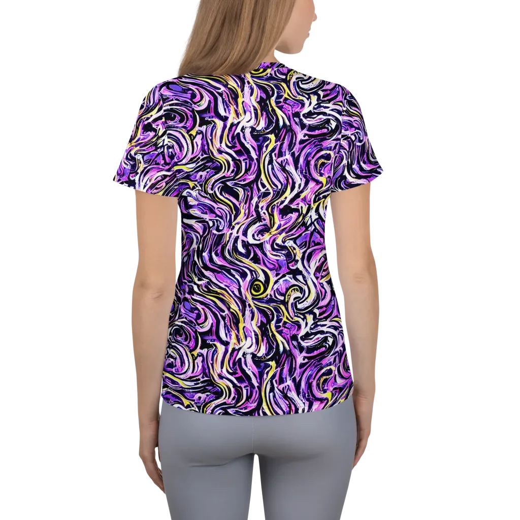 Electric Quicksilver on Women's Athletic T-Shirt — Back