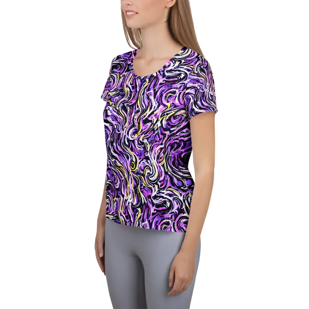 Electric Quicksilver on Women's Athletic T-Shirt — Left