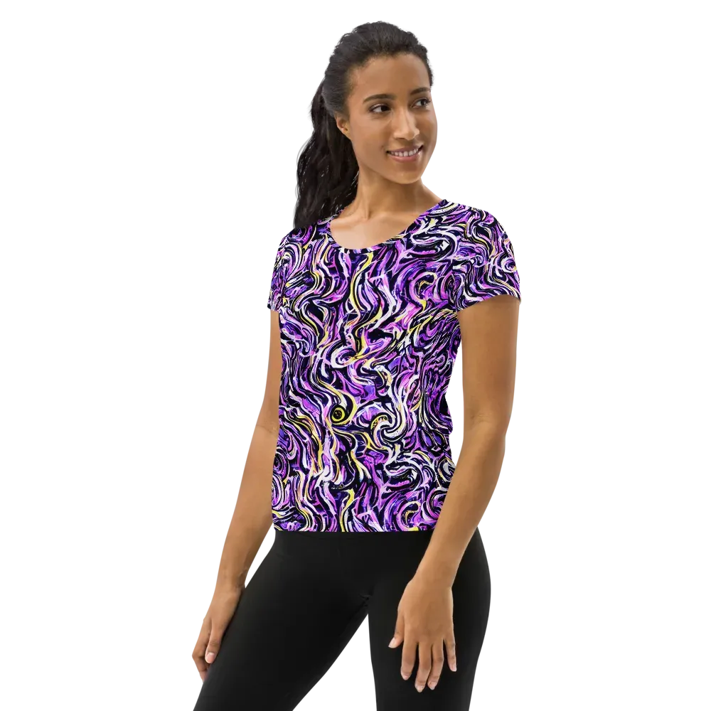 Electric Quicksilver on Women's Athletic T-Shirt — Left