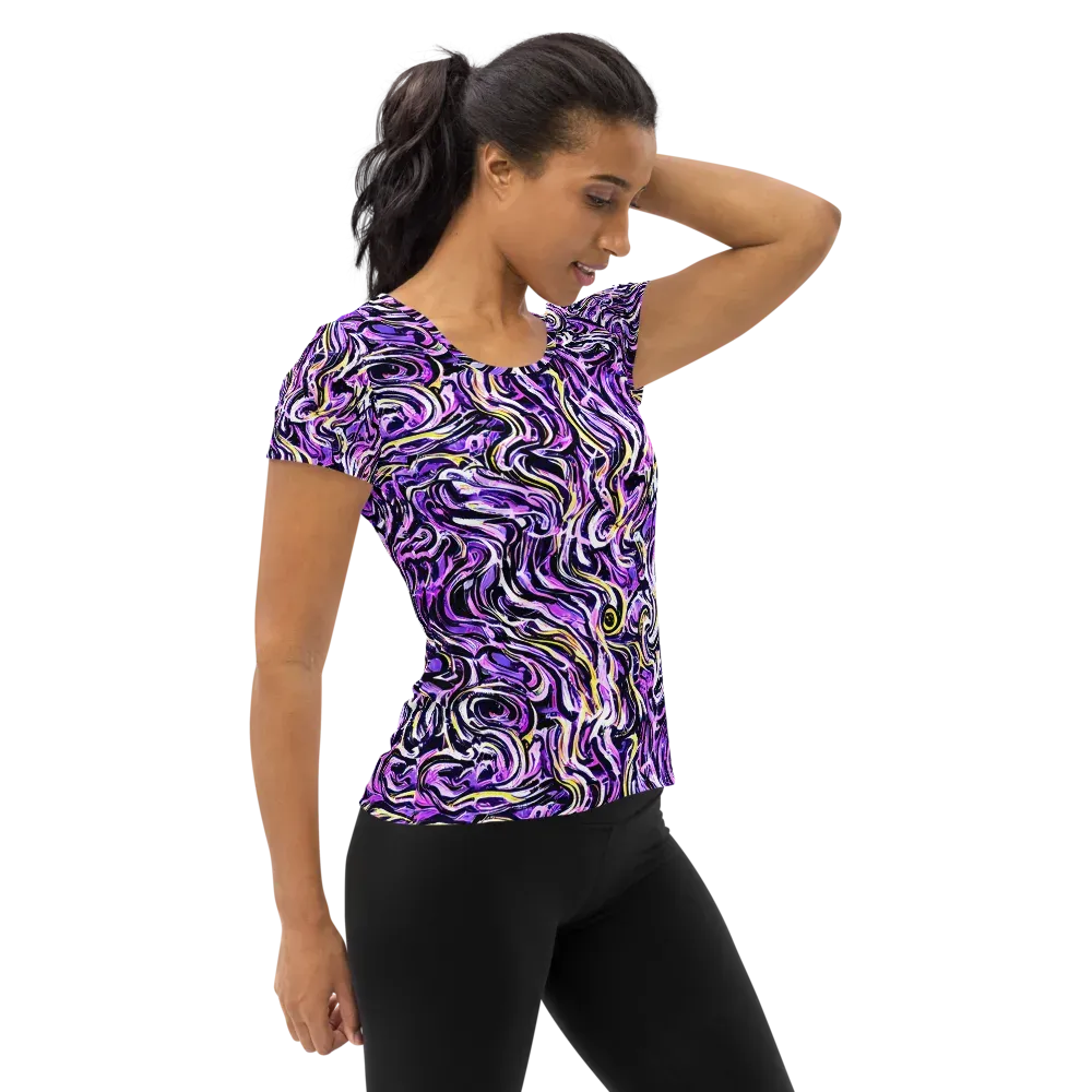 Electric Quicksilver on Women's Athletic T-Shirt — Right