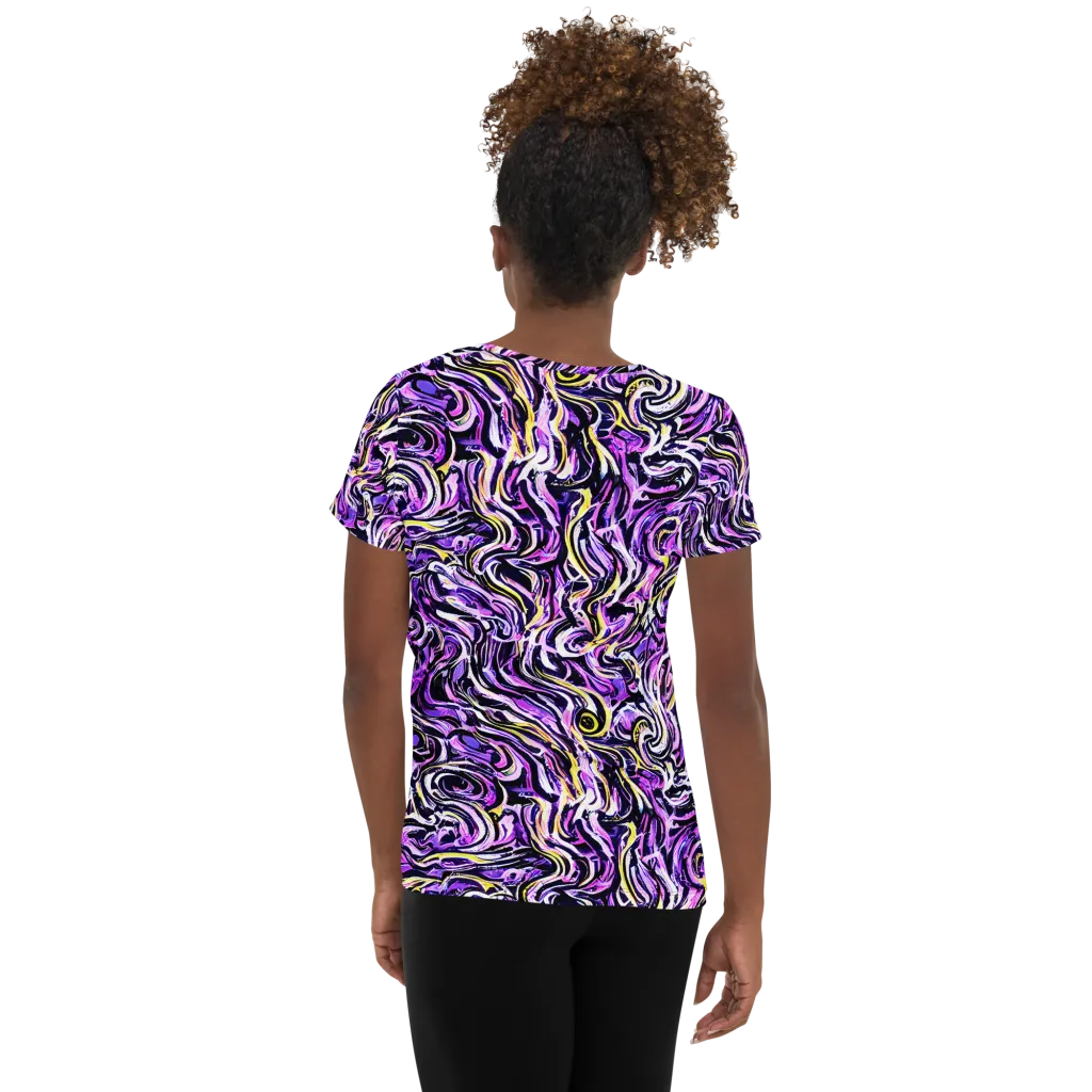 Electric Quicksilver on Women's Athletic T-Shirt — Back