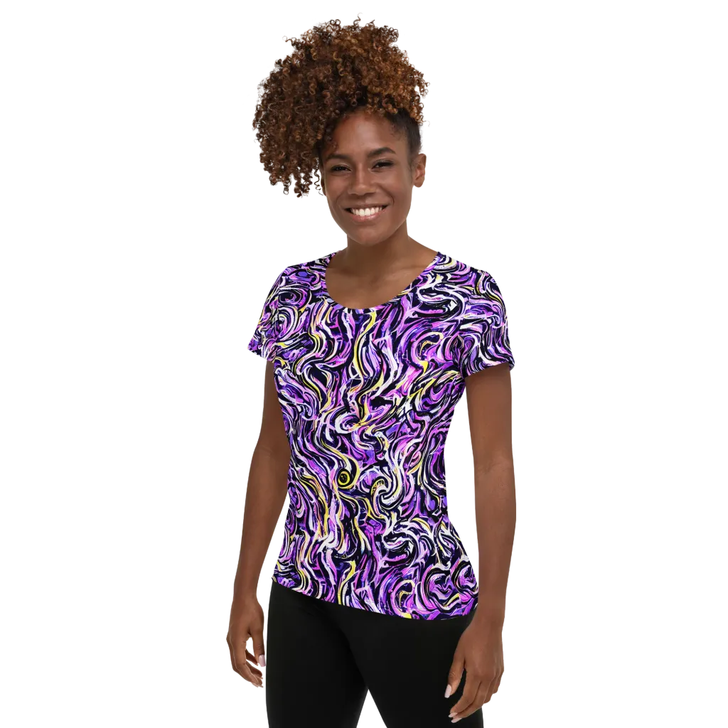 Electric Quicksilver on Women's Athletic T-Shirt — Left