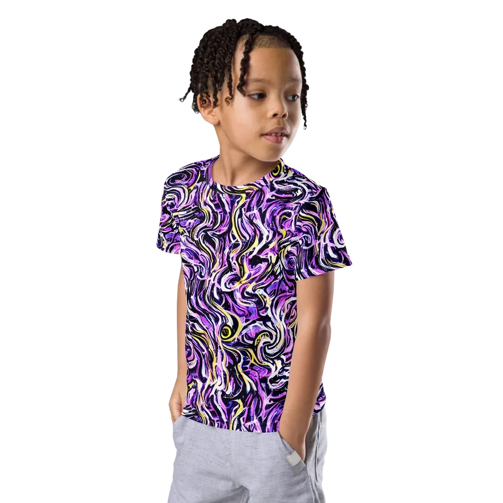 Electric Quicksilver on Kids Crew Neck T-Shirt — Left Front