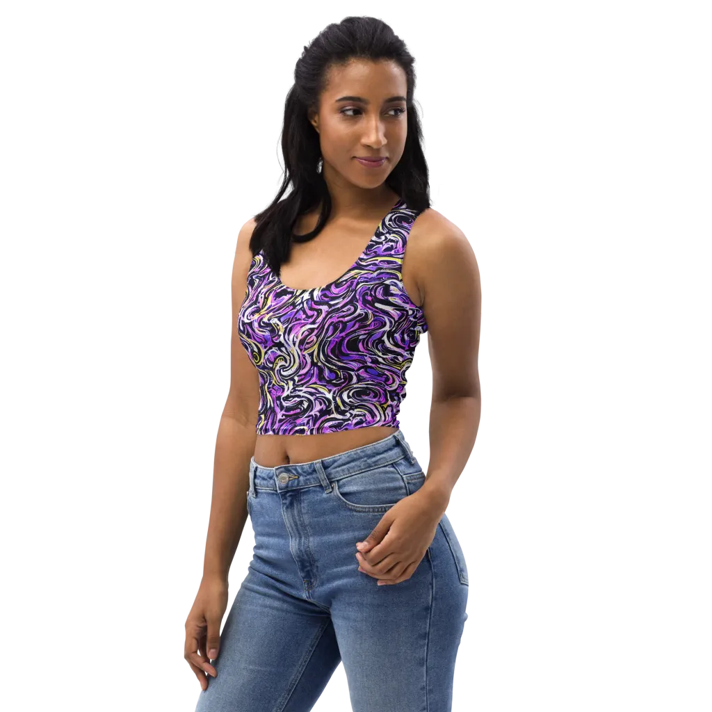 Electric Quicksilver on Crop Top — Left Front