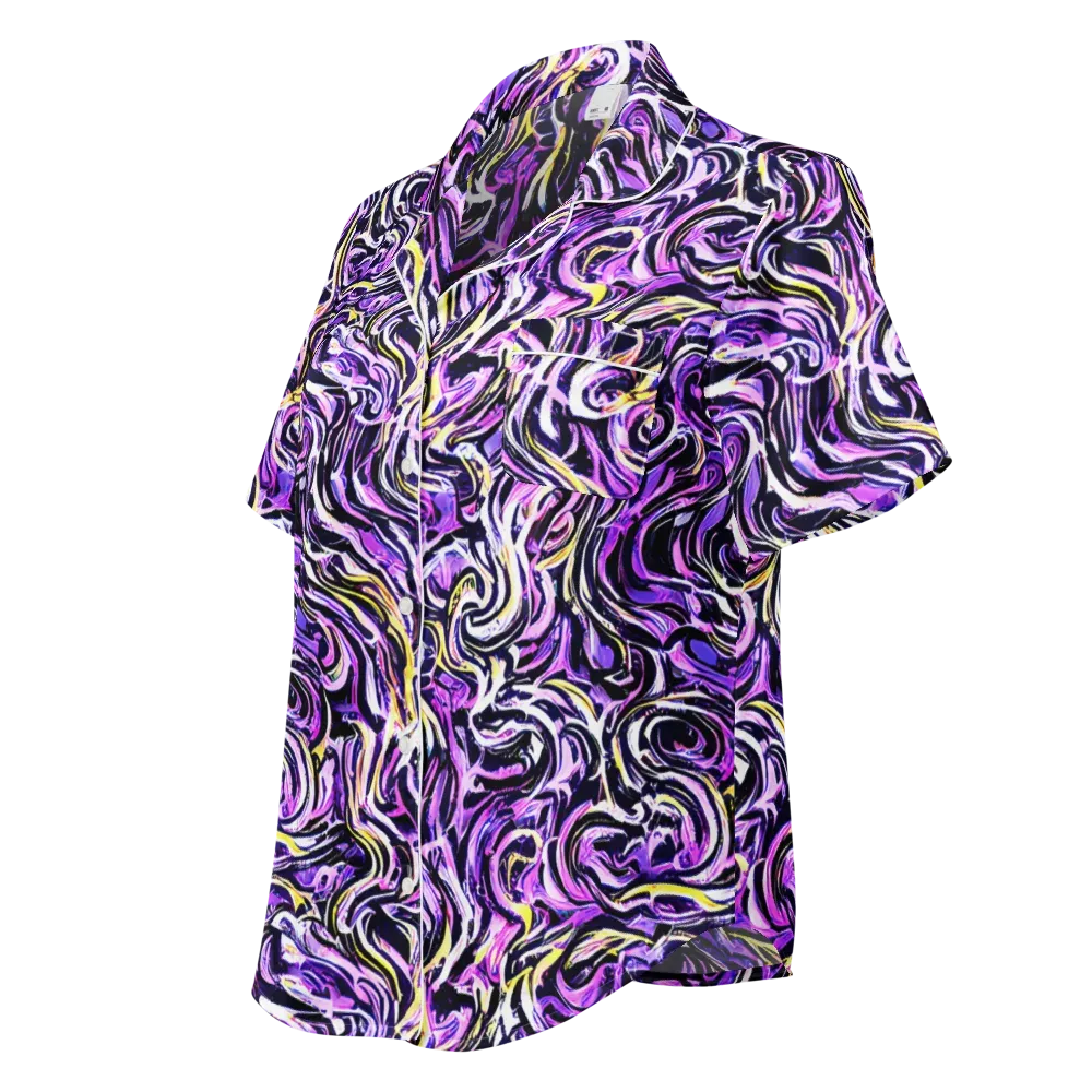 Electric Quicksilver on Women's Short Sleeve Pajama Top — Left Front