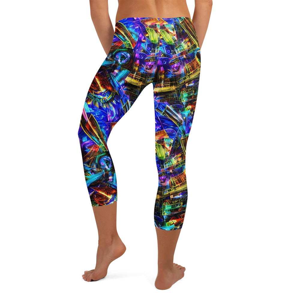 Cyber Flux on Capri Leggings — Back