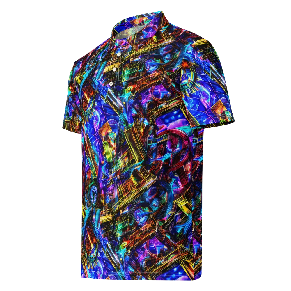 Cyber Flux on Men's Slim Fit Polo Shirt — Left Front