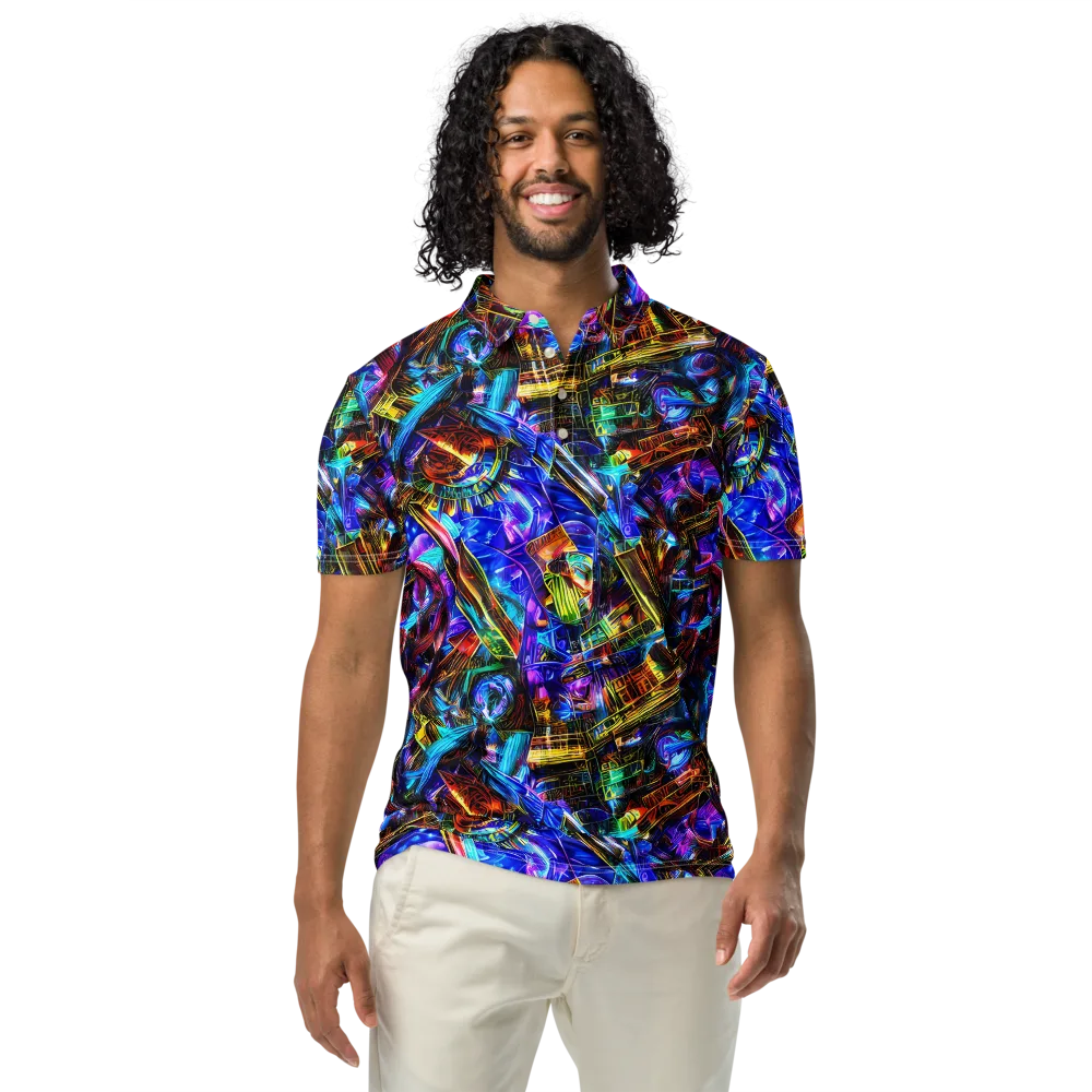 Cyber Flux on Men's Slim Fit Polo Shirt — Front