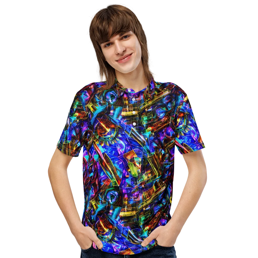 Cyber Flux on Men's Slim Fit Polo Shirt — Front