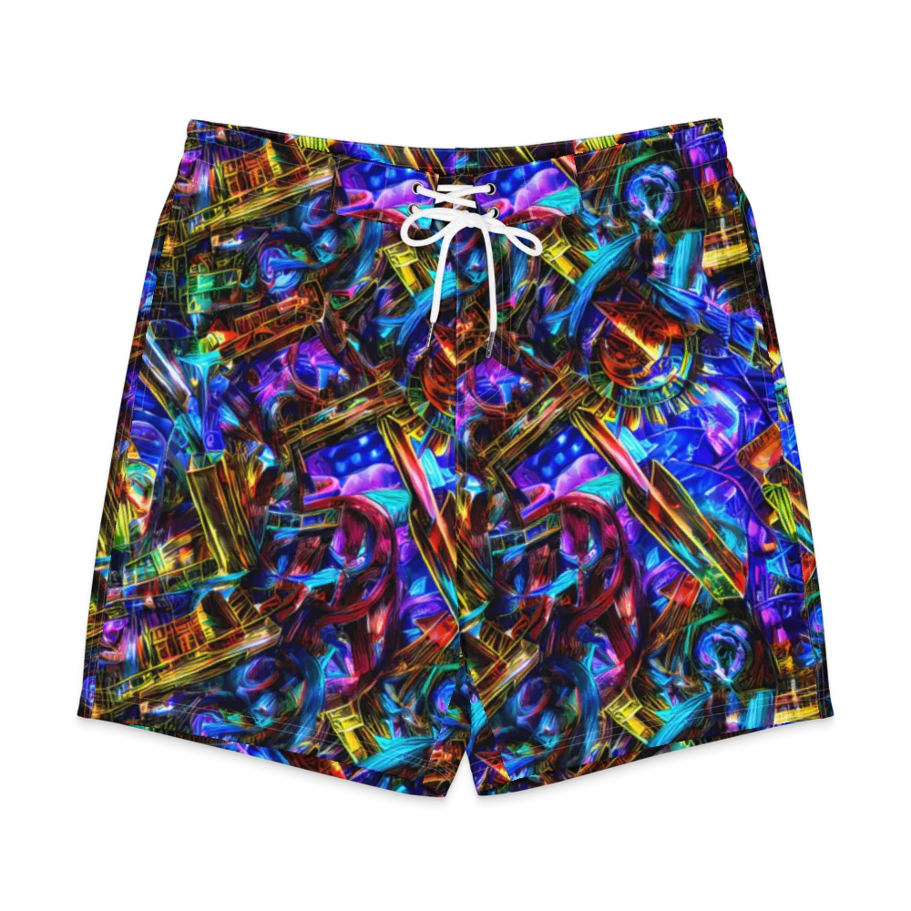 Cyber Flux on Men's Board Shorts — Front