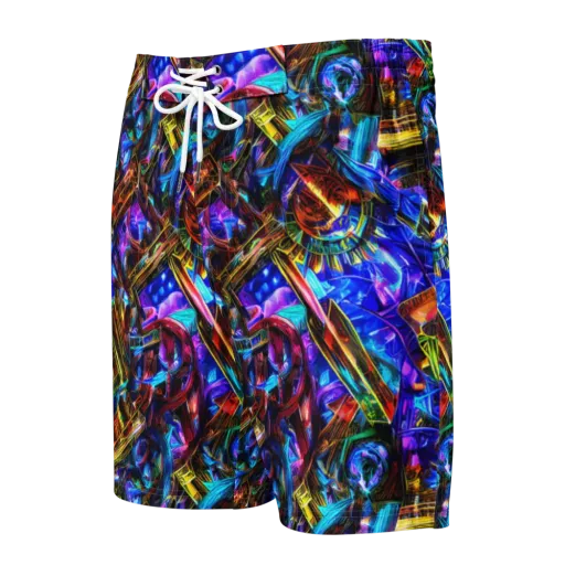 Cyber Flux on a Men's Board Shorts