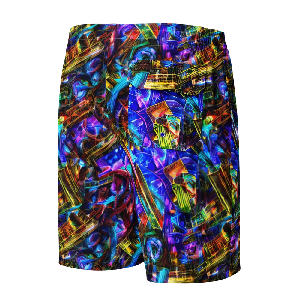 Cyber Flux on Men's Board Shorts — Back