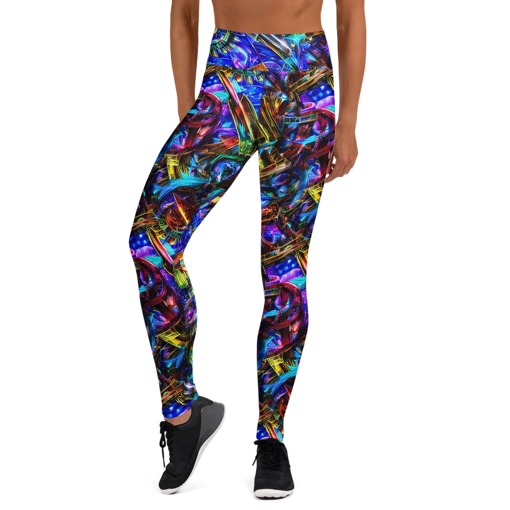 Cyber Flux on Yoga Leggings — Front