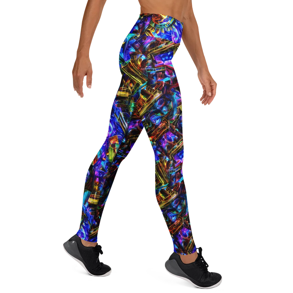 Cyber Flux on Yoga Leggings — Right