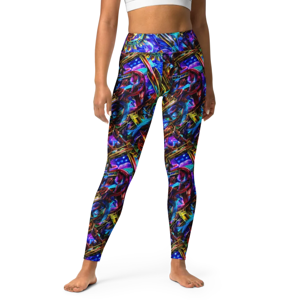 Cyber Flux on Yoga Leggings — Front