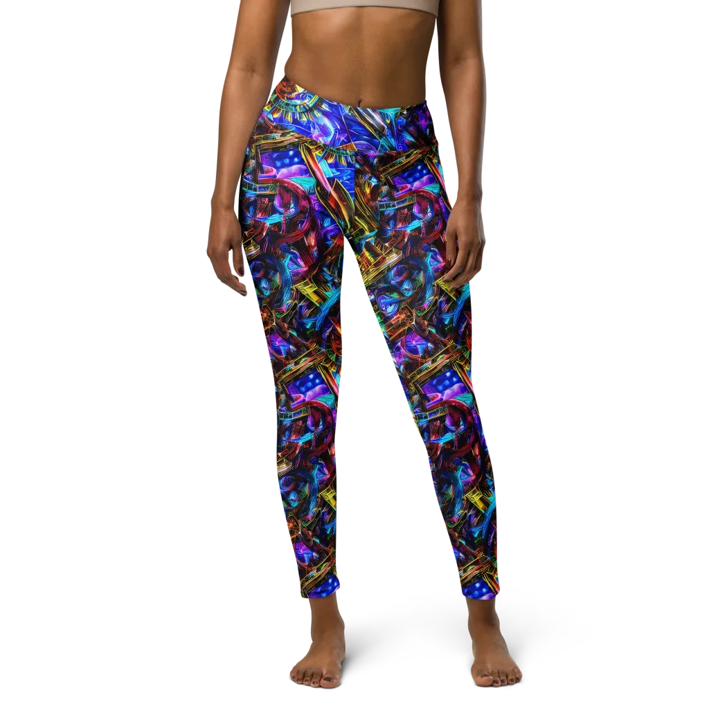 Cyber Flux on Yoga Leggings — Front