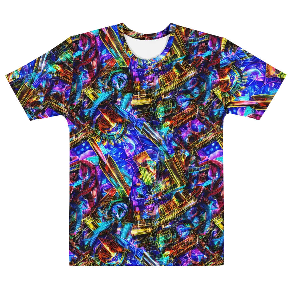 Cyber Flux on Men's Cotton Crew Neck T-Shirt — Front