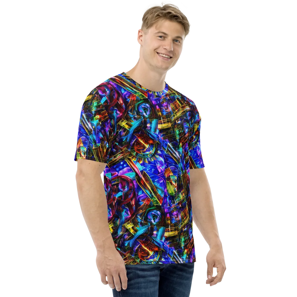 Cyber Flux on Men's Crew Neck T-Shirt — Right