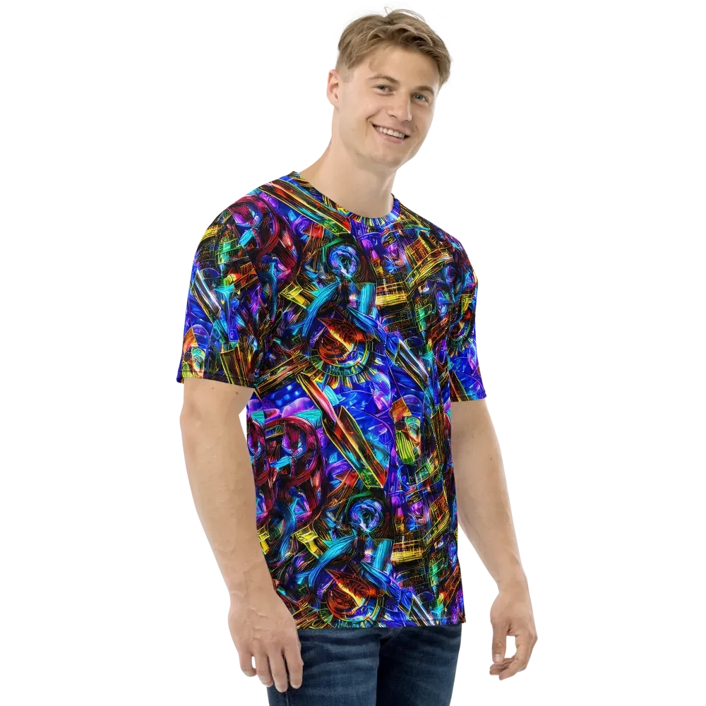 Cyber Flux on Men's Crew Neck T-Shirt — Right