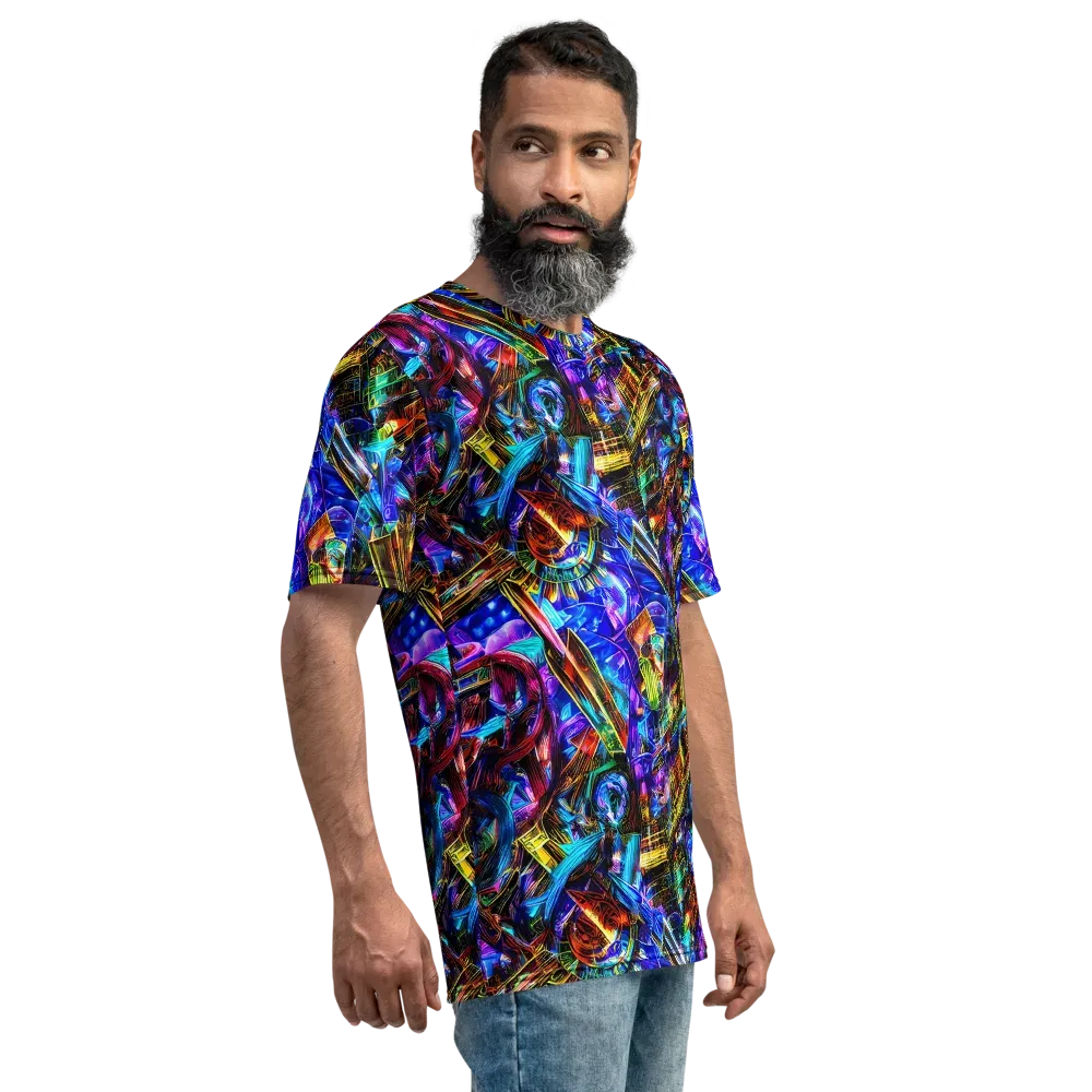 Cyber Flux on Men's Crew Neck T-Shirt — Right