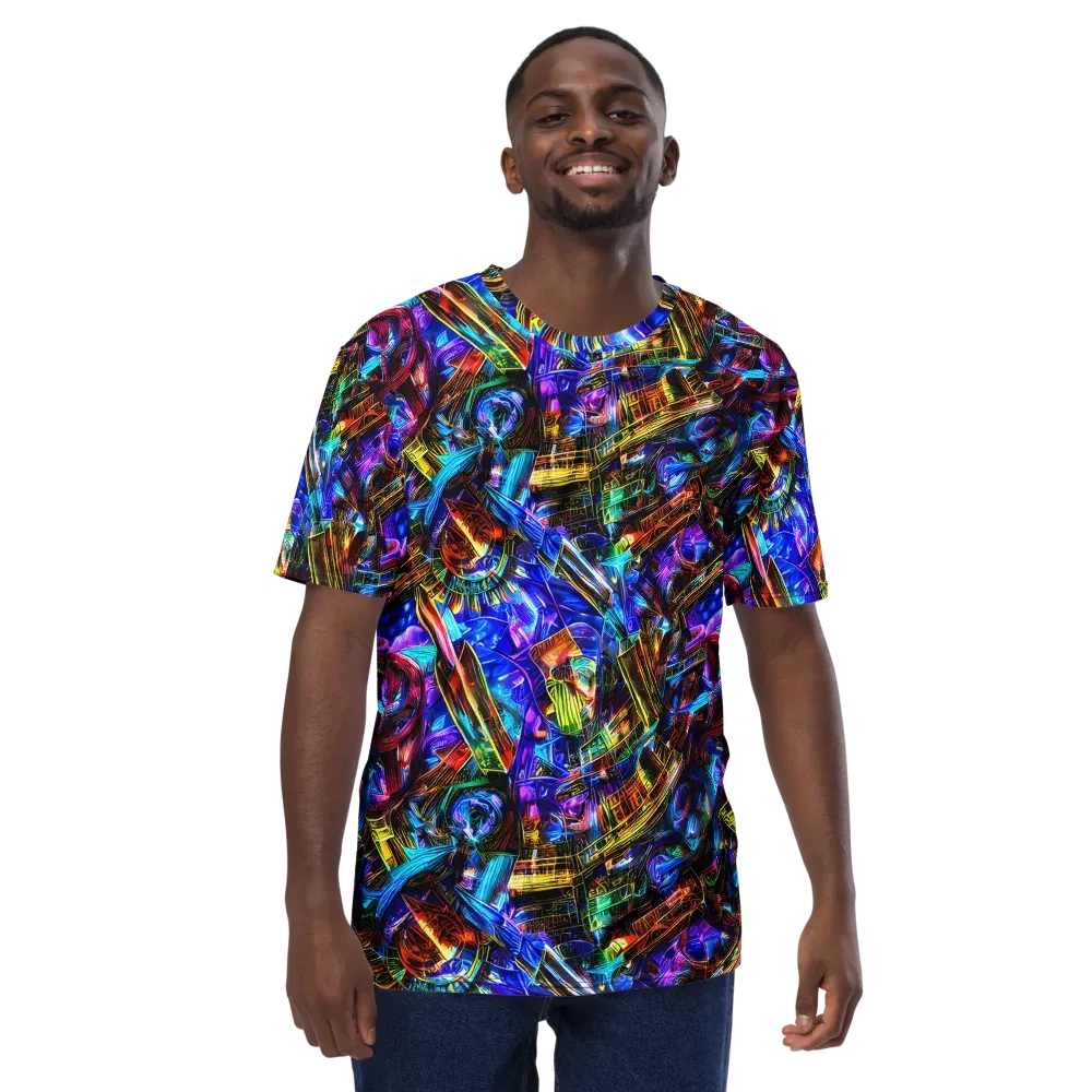 Cyber Flux on Men's Crew Neck T-Shirt — Front