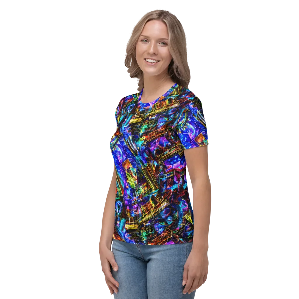 Cyber Flux on Women's Crew Neck T-Shirt — Left