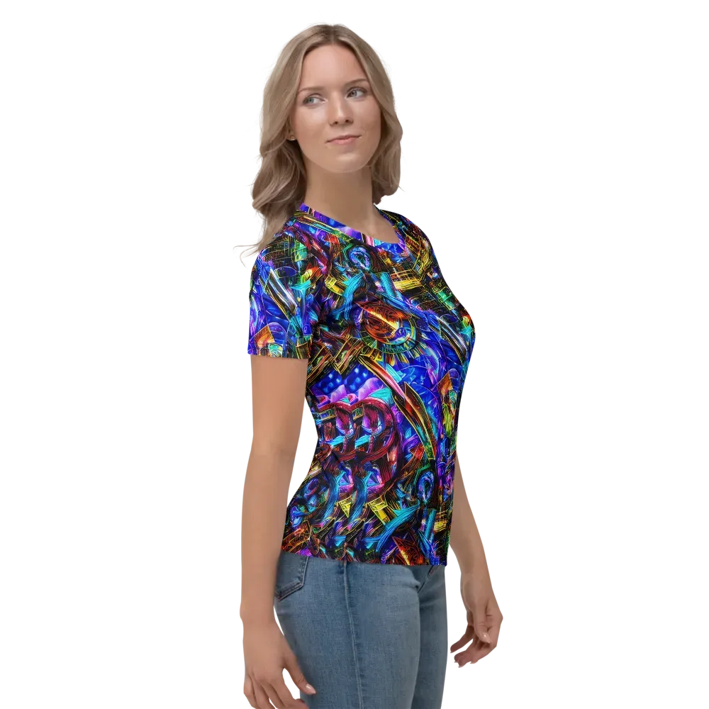 Cyber Flux on Women's Crew Neck T-Shirt — Right