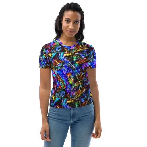 Cyber Flux on a Women's Crew Neck T-Shirt