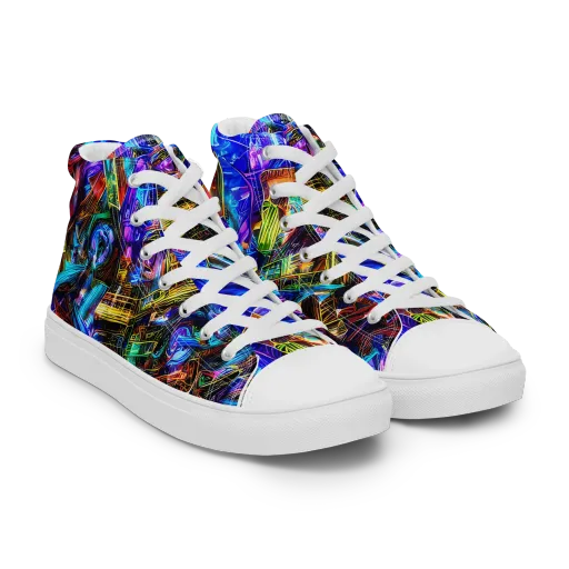 Cyber Flux on a Women's High Top Canvas Shoes