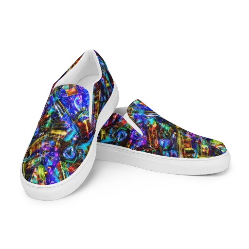 Cyber Flux on a Men's Slip-On Canvas Shoes