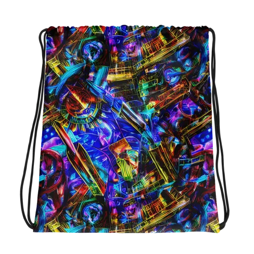 Cyber Flux on a Drawstring Bag