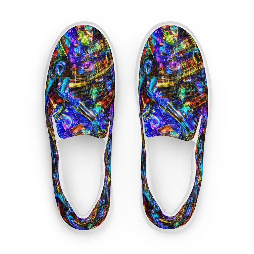 Cyber Flux on Women's Slip-On Canvas Shoes — Front