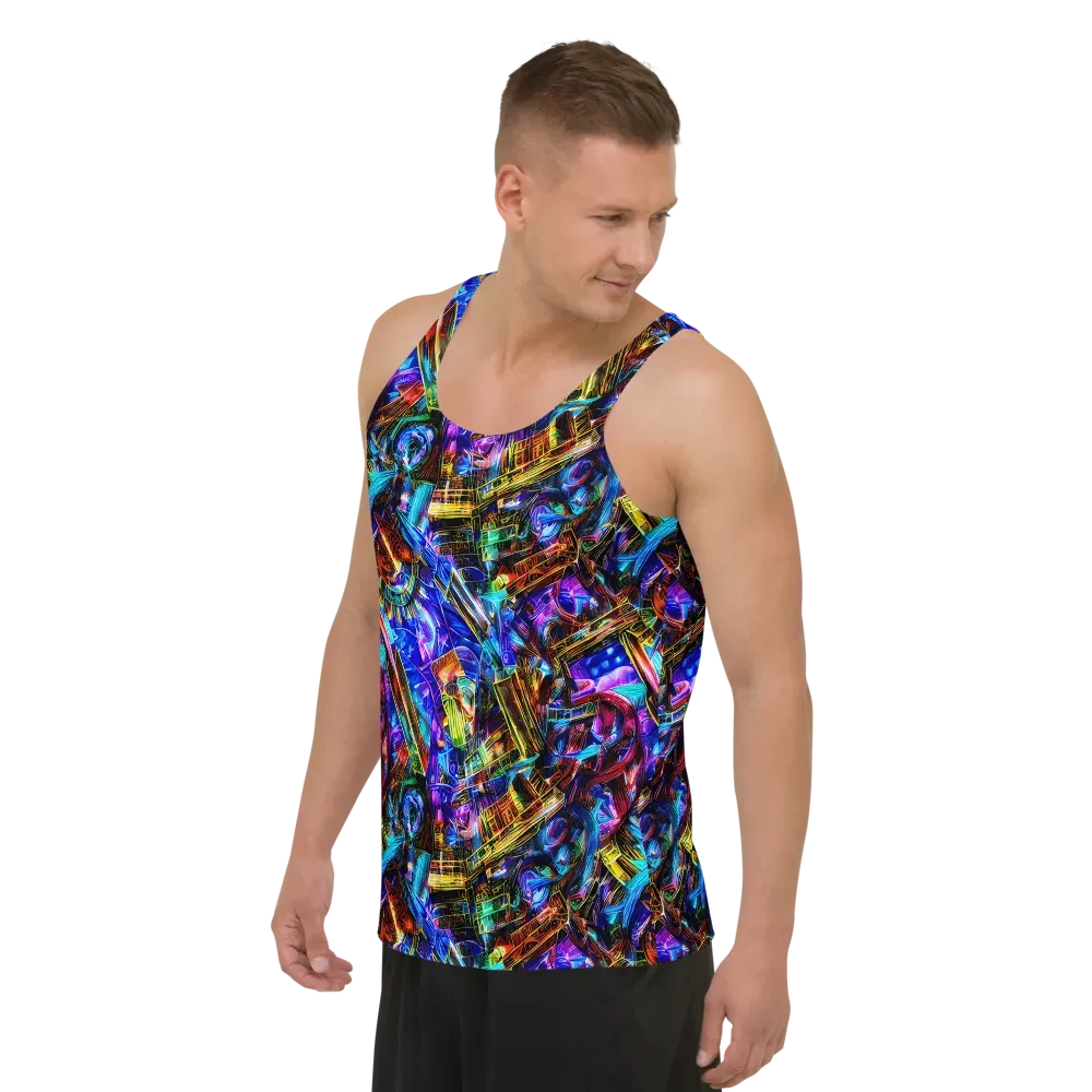 Cyber Flux on Men's Tank Top — Left Front