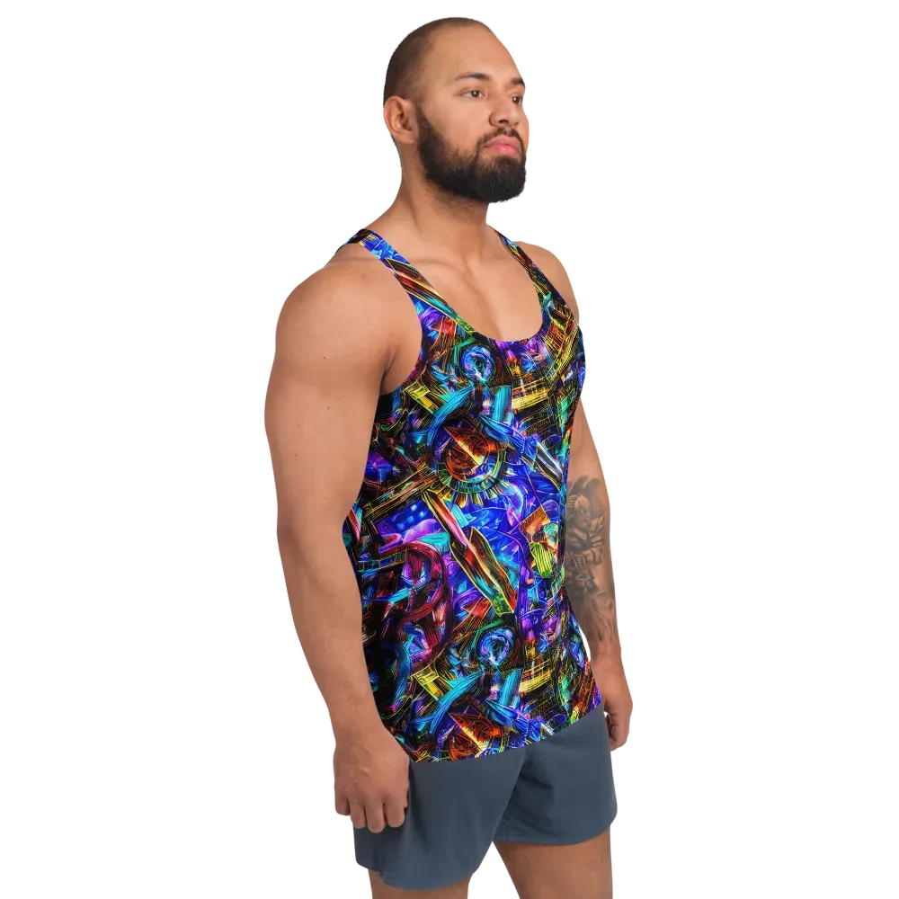 Cyber Flux on Men's Tank Top — Right Front